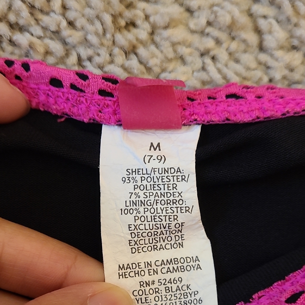 OP Pink Black Bikini Set - Picture 3 of 15